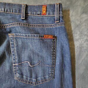 7 for all Mankind Men's 38x30 Blue Straight Leg Denim Jeans Stretch